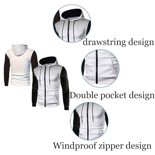 Sudaderas con capucha holgadas para hombre abrigos de manga larga chaquetas deportivas patchwork 4