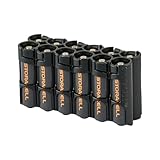 AA Battery Storage Caddy by Storacell, Black, Holds 12 Batteries (Not included)
