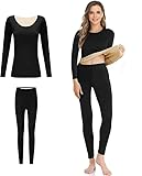 THBPMU Ropa Termica Mujer Frio，Ropa Interior Térmica para Mujer+Pantalón térmico，Forro Polar, Perfecto para el Hogar...