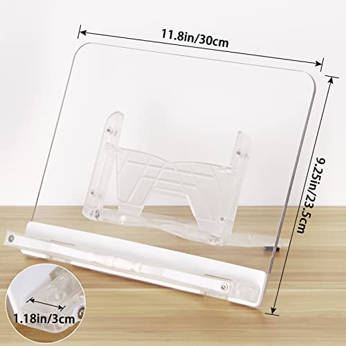 Moligou Acrylic Cookbook Stand, Recipe Book Holder With 16 Adjustable Angles, Foldable Book Stand For Desktop, Kitchen Counter #TOP2
