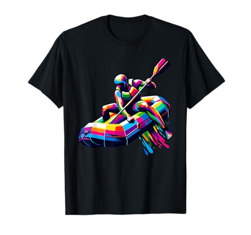 Rafter De Rafting En Eau Vive Sur Une Rivière Pop Art T-Shirt