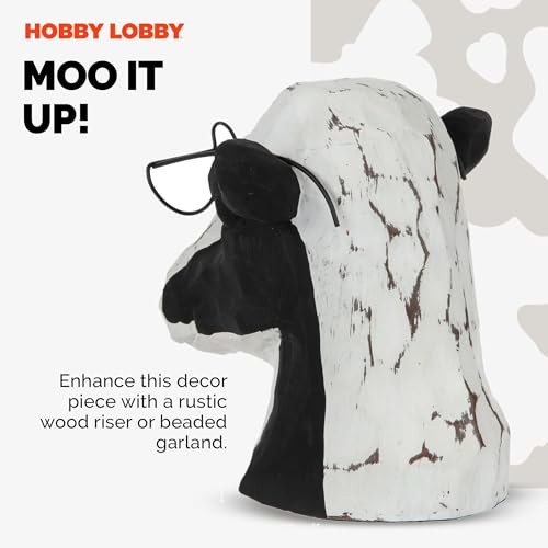 Figura decorativa de resina negra y blanca con diseño de vaca miniatura 5