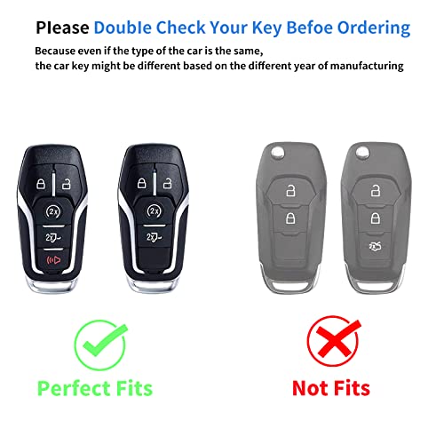Ljmtbkan Tpu Key Fob Case Cover Suitable For 2013-2016 Ford Fusion 2015-2017 Ford Mustang F-150 Explorer Smart Key Fob #TOP1
