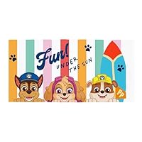 PAW PATROL Kids Towel | Super Soft Feel, Sunny Design with Chase and Skye | Perfect The Home, Bath, Beach & Swimming Pool | One Size 70cm x 140cm