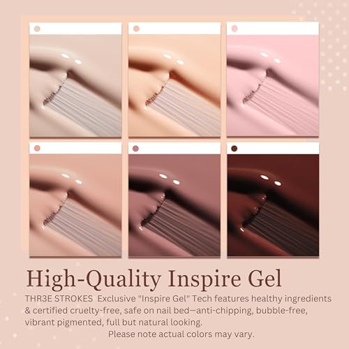 Image of THR3E STROKES Gel Nail Polish Gel Nail Polish Set Gel Polish Orange Hot Pink Blue Yellow Green Purple Vibrant Spring Summer Gel Polish 7ML (UV /LED LIGHT REQUIRED) (CARAMEL 234, 7.5ML)