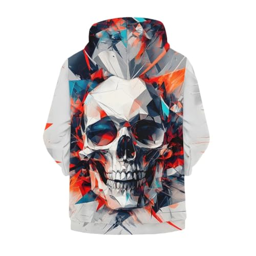 Kids Cool Skull 3D Print Zip Up Hoodies Boy Girl Hooded Sweatshirt with Packet2