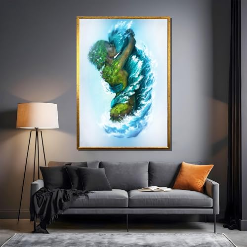 Tableau sur toile grand format affiche décorative murale colorée 80x110 cm