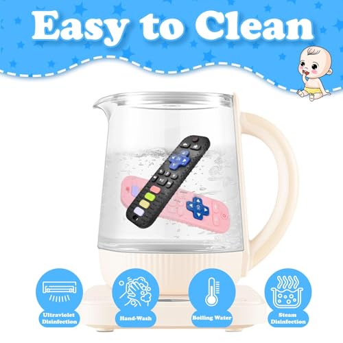 Image of 2 Pack Teether Toy for Babies Over 3 Months, TV Remote Control Shape Silicone Teething Toys for Infants 6-12 Months, Boys Girls Baby Teething Toys, Babies Chew Toys, Freezer BPA Free