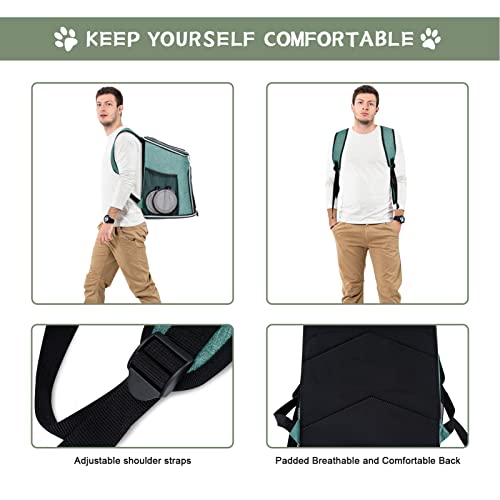 Baglher Cat Carrier Backpack Dog Travel Carrier Bags For Picnic Hiking Walking Cycling Suitable For Small Pets Green #TOP4