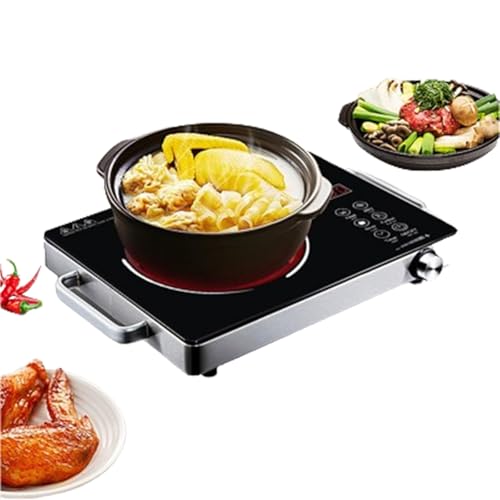 Fogão elétrico portátil Hot Plate para cozinhar queimador único, aço inoxidável fácil de limpar, adequado para todos os fogões