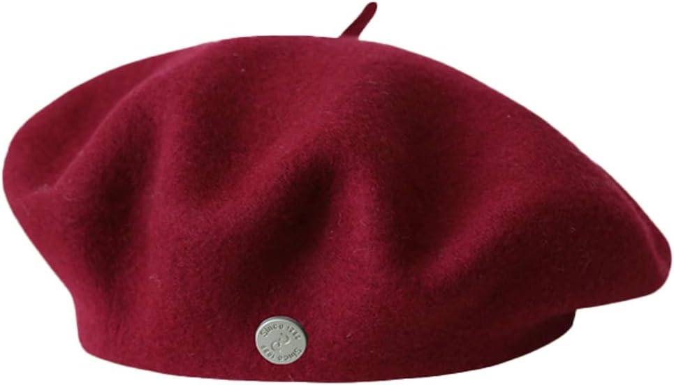 Women Wool Beret Hat Classic French Wool Hat Artist Beret Cap Winter Solid Color French Beanie Cap Hat Vintage Berets