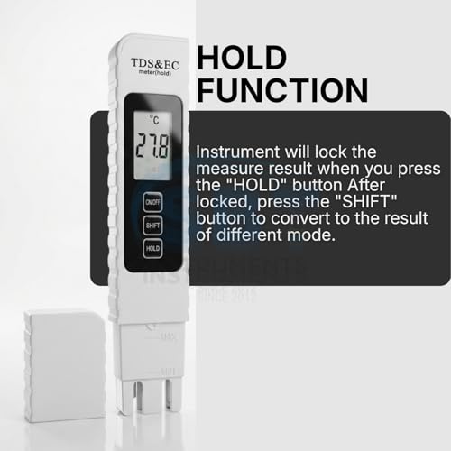 Image of Digital pH Meter with TDS & EC (3-in-1) | High Accuracy 0.00-14 pH Water Tester with LCD Display for RO, Aquarium, Hydroponics, Pool & Lab Use | Portable Pocket Pen Type Meter