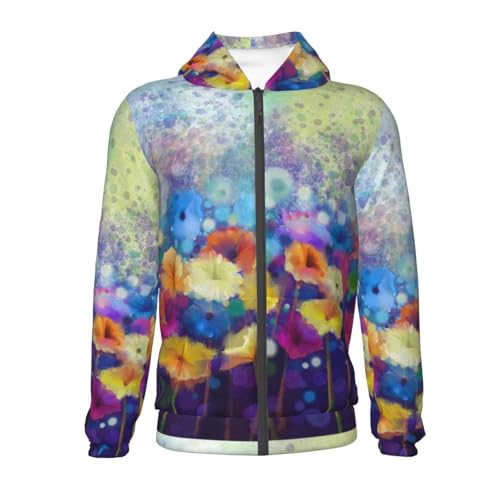 Spring Flower Seasonal Kids Pullover Hoodies Boys Zip Up Sweatshirts Girls Athletic Clothes with Pocket2