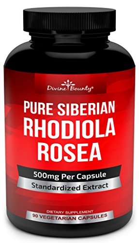 Pure Rhodiola Rosea Supplement - 500mg Siberian Rhodiola Extract 3% Rosavins and 1%