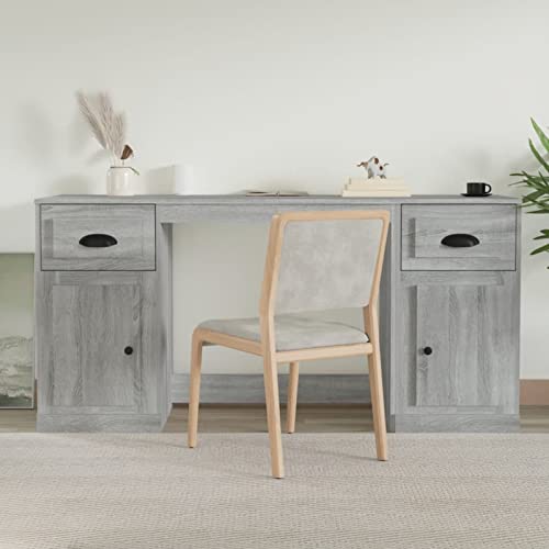 Xichuzi Escritorio con Armario contrachapada Gris Sonoma, Mesa Escritorio, Secretaria Escritorio, Mesa De Estudio, Escritorios es, Escritorio Oficina