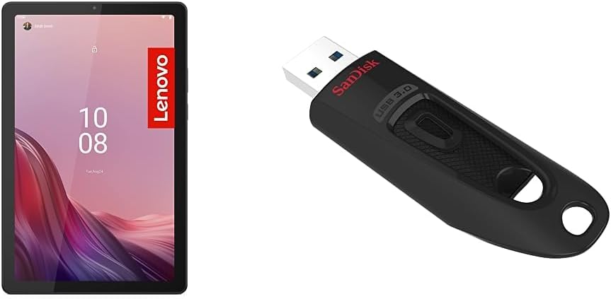 Lenovo Tab M9 | 9 Inch HD Display | 1340 x 800 | Tablet Computer | MediaTek G80 OC &amp; SanDisk Ultra USB 3.0 Flash Drive 128 GB
