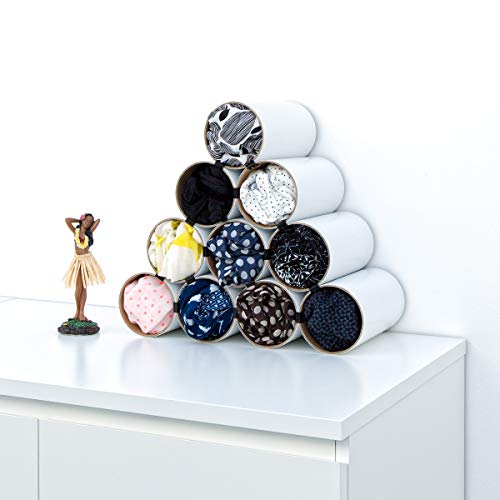 corpus delicti :: Loop – das Flexible Schalregal aus Hartpapier - Ordnungssystem und Organizer für Kleiderschrank und Regal zur Aufbewahrung von Tüchern, Schals (6 Hülsen weiß) (79.1-6er)