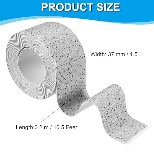 Image of PATIKIL Caulk Tape 1.5 inch x 5 Ft, Self Adhesive Sealing Tape Waterproof Toilet Tub Caulk Sealant Strip Sealing Trim for Kitchen Bathroom Toilet Bathtub Sink Countertop, Deep Grey
