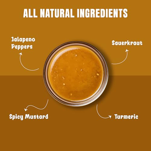 Image of Hook & Arrow Sauerkraut & Mustard Hot Sauce - Low Sugar Mild Spicy Sauce with Brown Mustard, Gluten-Free, Vegan, Paleo (5 fl oz, 30 Servings)