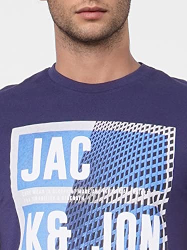 Image of JACK & JONES Men's Printed Slim Fit Crew Neck T-Shirt