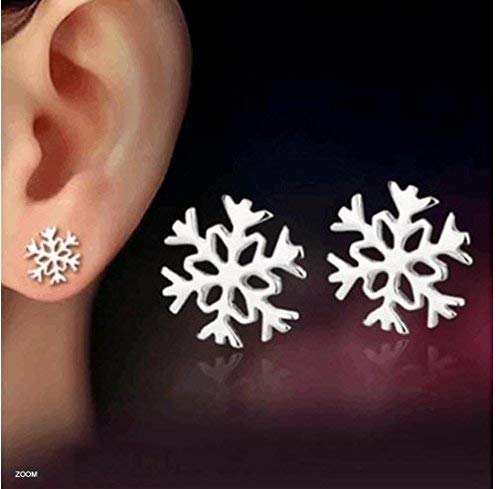 Preisvergleich Produktbild Lanaso Schneeflocke Ohrringe Weihnachten Ohrringe Silber Sterling Ohrstecker Festival Party
