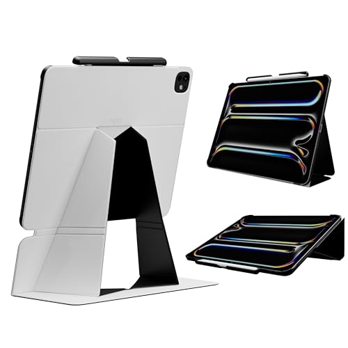 MOFTiPad Pro 11インチ ケース（M4、2024）対応 タブレットケース 保護カバー タブレットスタンド 3角度調整可能 iPadスタンド 「ペンシルホルダー付き」 超軽量 薄型 折りたたみ 持ち運びやすい（ミスティグレー）