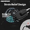HUANCHAIN Indoor Outdoor Black Extension Cord 50 ft Waterproof, 16/3 Gauge Flexible Resistant Appliance Extension Cord Outside, 13A 1625W 16AWG SJTW, 3 Prong Heavy Duty Electric Cable, ETL Listed #1