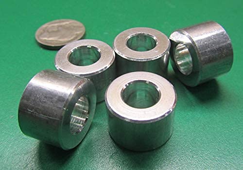 Aluminum Spacer, Unthreaded, 3/8" Screw Size x .750" OD x .380" ID x .500" Length, 5 Pcs.