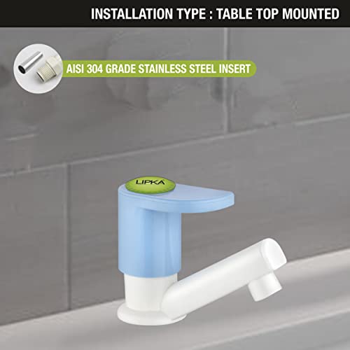 Image of LIPKA Sky Pillar Tap Faucet | PTMT Water Tap | White /Blue Color |