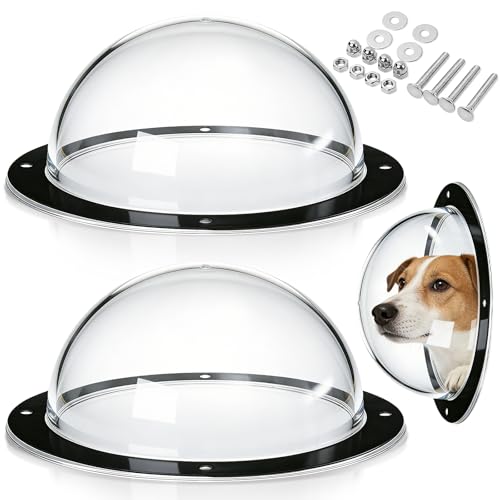 Nexboraque 2 Pack Dog Fence Window Plastic Pet Dome Clear View Pet Peek Window for Dog Cat Horse Pet Supply 12.4 x 4.9 Inch