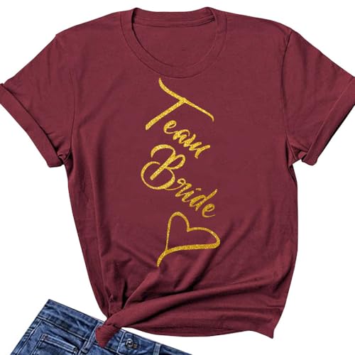 Bachelorette Team Bride T Shirt Wedding Party Ulzzang T-Shirt Women Wedding Tops 030 Light Grey