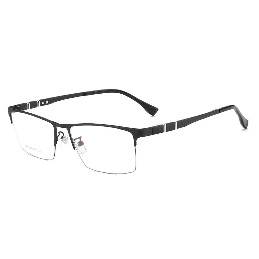WZX Gafas de Lectura de Media Montura para Hombre, Gafas de Lectura antiluz Azul, Gafas de Lectura rectangulares de Metal semisin Montura con bisagras de Resorte