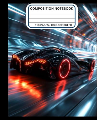 Cool Composition Notebook for Boys - College Ruled Composition Notebook - 7.5 x 9.25 in - Sports Car Notebook for School, Homeschooling, Homework, Journaling - Cool School Supplies for Boys image 2