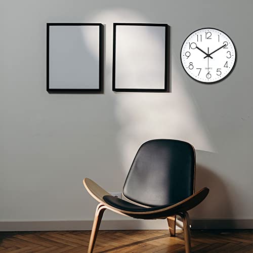 Image of jomparis 10 Inch Black Wall Clock Battery Operated Silent & Non-Ticking Wall Clock Classic Clock for Home,Office,Bedroom, School