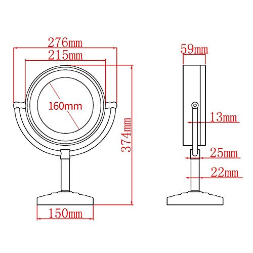 Miroir cosmétique éclairé à rotation à 360° pour soins du visage - 5