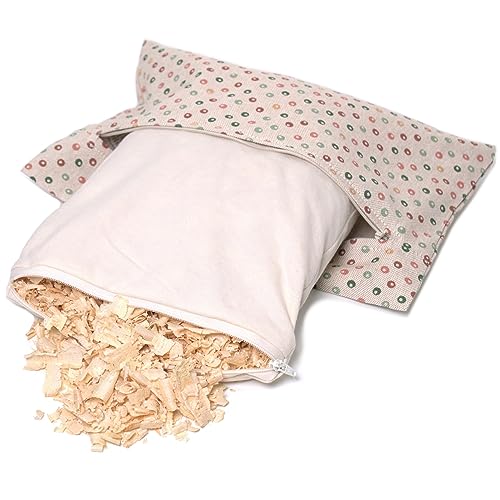 Zirbenkissen 30x20cm Bio-Baumwolle Punkte + Bio-Inlett - 100% naturrein. Duftkissen mit Zirbenspäne