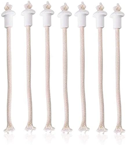 7 Pcs Oil Lamp Wick - Delaman Alcohol Lamp Wick Replacement Vintage Kerosene Lamp Wick Ceramic Lamp Accessories Oil Candle Lamp for Ceramic Heat,Experimentation and Lighting 7.2in
