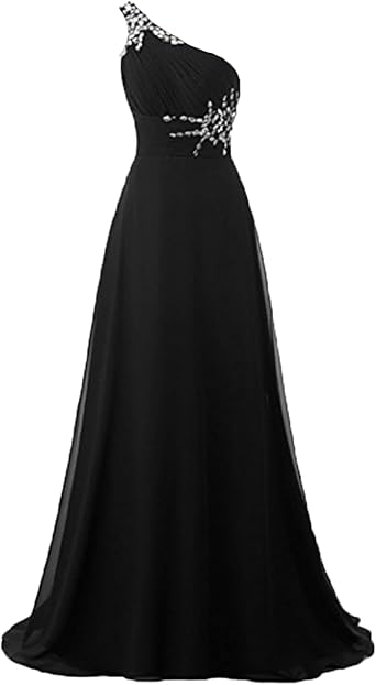 ANGELA Womens One Shoulder Ombre Long Evening Prom Dress Wedding Party Gowns