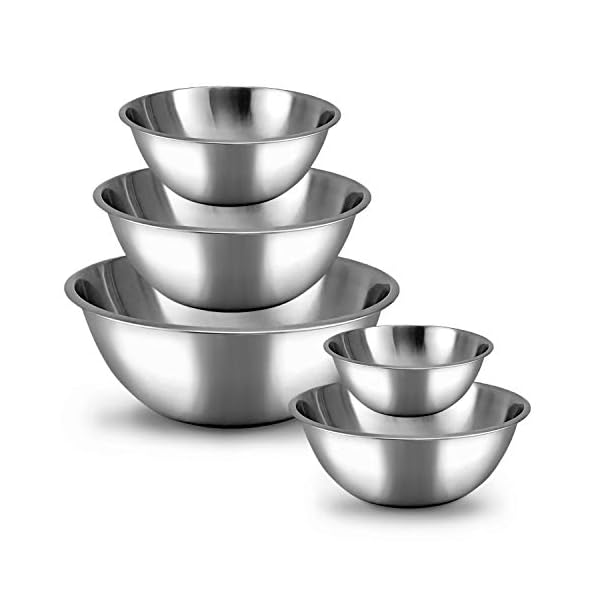 WHYSKO Meal Prep Stainless Steel Mixing Bowls Set, Home, Refrigerator, and Kitchen Food Storage Organizers | Ecofriendly, Reusable, Heavy Duty