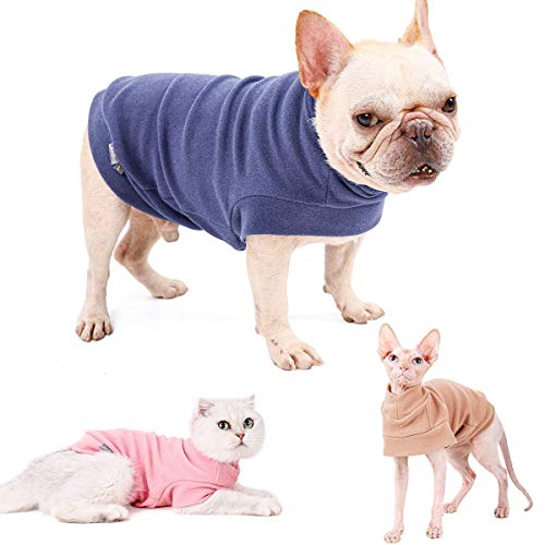 Hund Pullover - weiche und warm T-Shirt Hunde Frühling Kleidung Mantel Katzenpullover für mittelgroße Hunde L Lilagrau