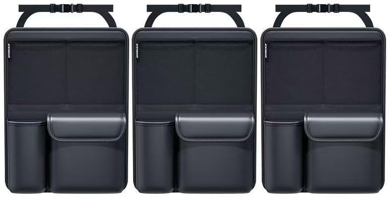 Auto Kofferraum Organizer für VW T7 Multivan 2025 2024, aus Kunstleder Hängende Aufbewahrungstasche Rücksitz-Tasche Ordnungssystem PKW Kofferraumtasche,3pcs