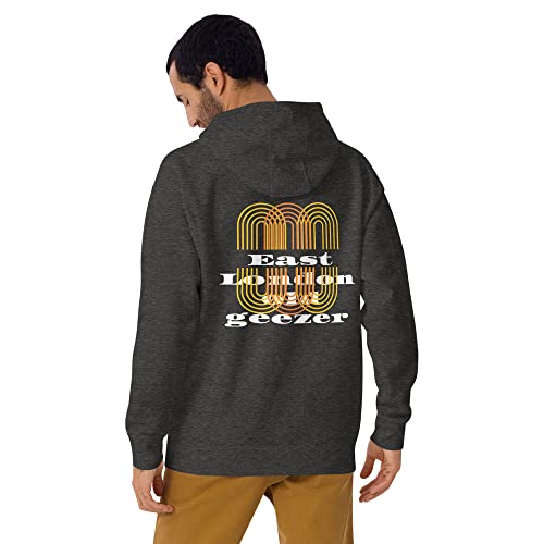 Sweat à capuche papa gris anthracite chiné XXL en coton pour homme