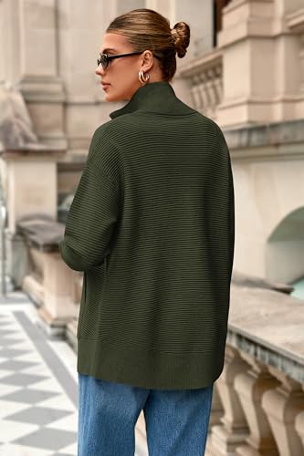 Image of PRETTYGARDEN Womens Long Sleeve Zip Up Ribbed Cardigan Sweaters