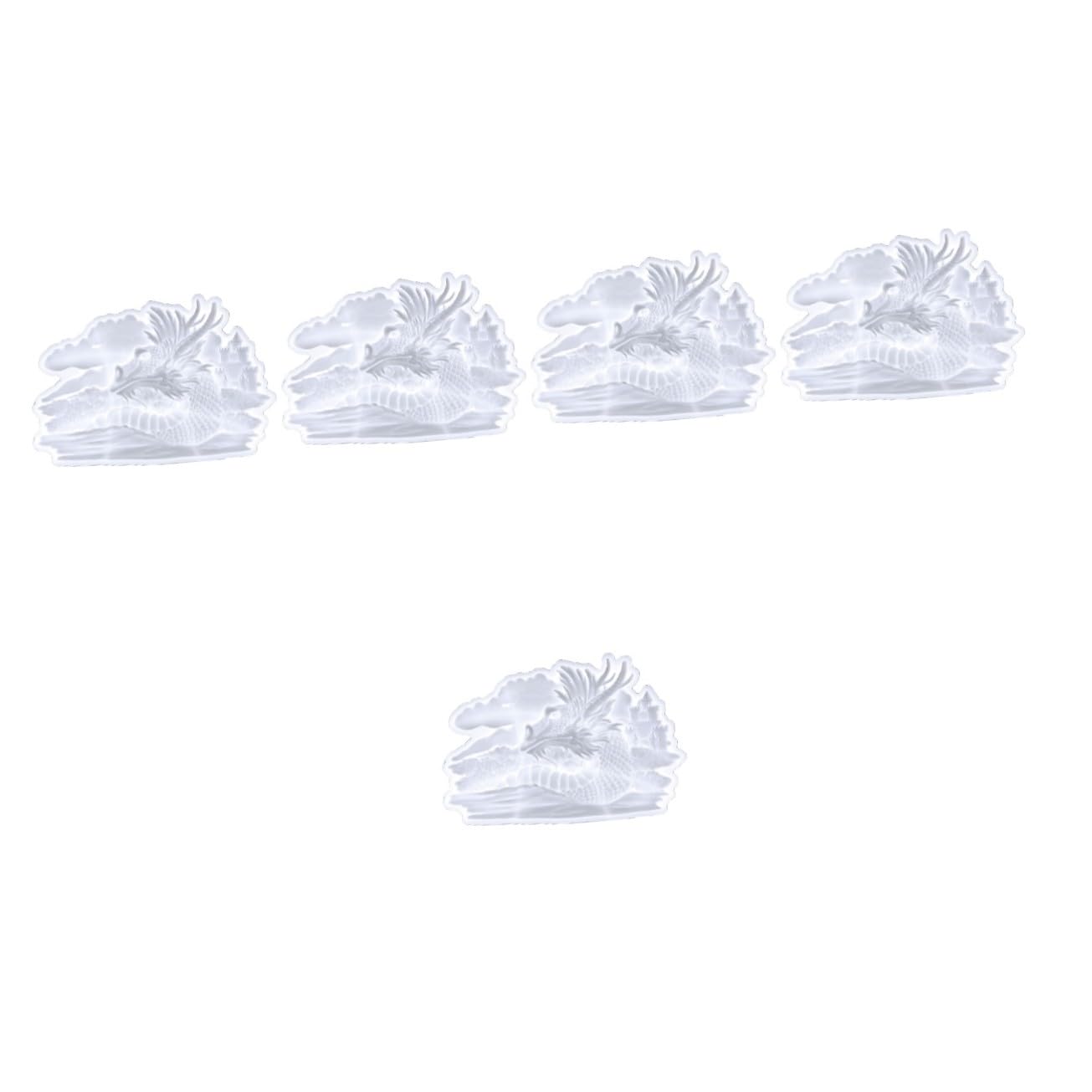 5 Pezzi Stampo in Silicone Flessibile per Drago Resistente e Pratico per Decorazioni Murali Te Modellazione Semi Artigianato