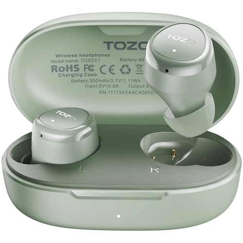 TOZO Wireless Earbuds Build in Mic Clear Calls Ergonomic Light Weight Bluetooth 5.3 in Ear Headphones Waterproof Premium Stereo Sound Ear Buds 30H Playtime with 32 EQs via APP