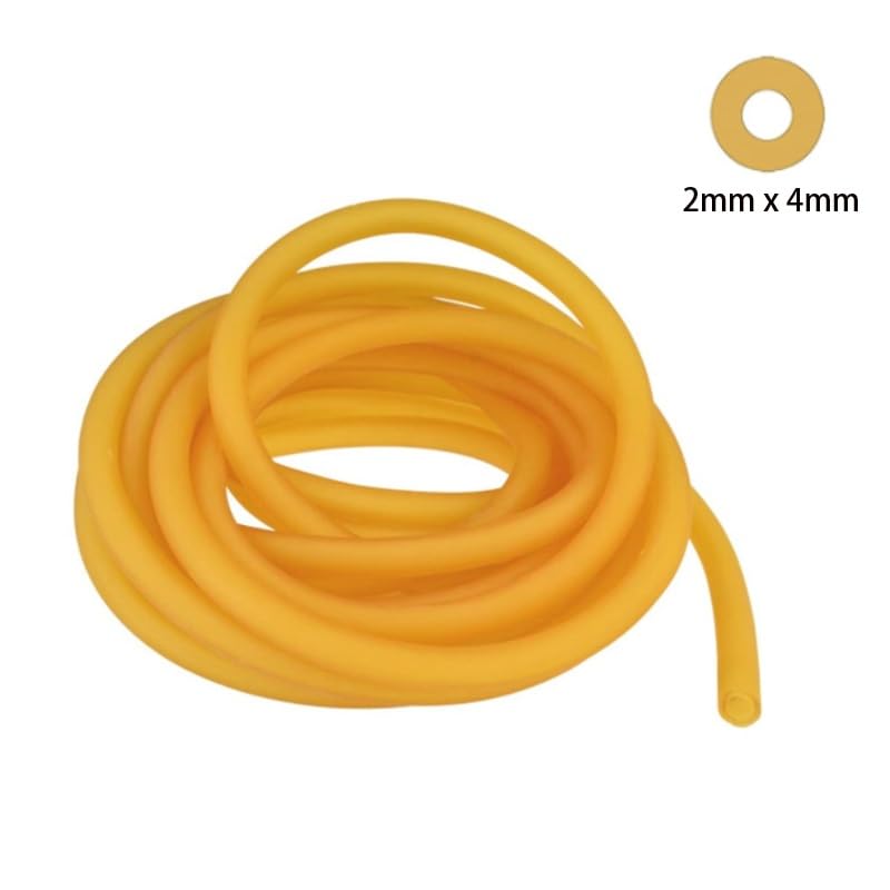 flexiable rubber 1 meter 3 meter ID 1.7mm 2mm 3mm 5mm 6mm OD 4mm 4.5mm 5mm 6mm 7mm 9mm Nature Latex Rubber Hoses High Resilient Elastic Tube drain elastic (Color : 2x4mm x1meter)