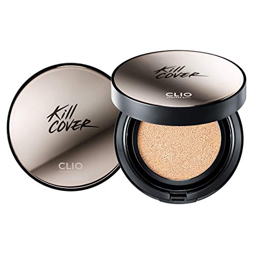 CLIO Kill Cover Founwear Cushion XP | 48 Hour Longwear Coverage, Velvet Finish, SPF 50+ PA+++, Oil Control, Free Refill | Lingerie (#02), 0.52 oz x 2 ea