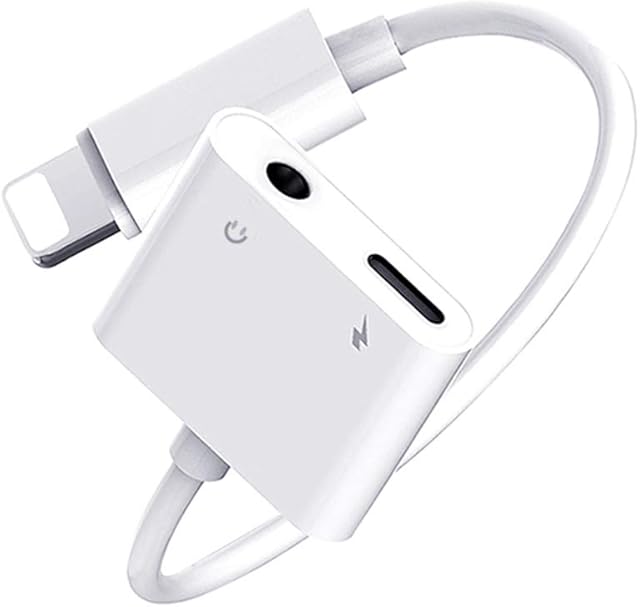 Headphone Adapter for iPhone Apple MFi Certified 2 in 1 Lightning to 3.5mm Headphone Adapter Dongle Dual Charging+Audio Aux Jack Splitter Converter Compatible with iPhone 14 13 12 11 XR XS X 8 7
