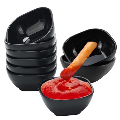 9 Pack Wheat Straw Soy Sauce Dishes, 5.7 OZ Unbreakable Dipping Bowls,Small Dessert Bowls and Dipping Sauce Bowl,Square Dip Bowl for Parties, Mini Prep Bowls for Side Dish/Snacks/Desserts/ Soy/Ketchup