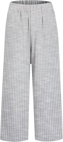 Women's Linen Pants, Side Stripe, Elastic Waist, Straight Leg, Summer Beach Vacation3